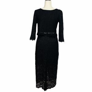 𝅺aritzia Babaton Lace Crop top long slv / Skirt Set